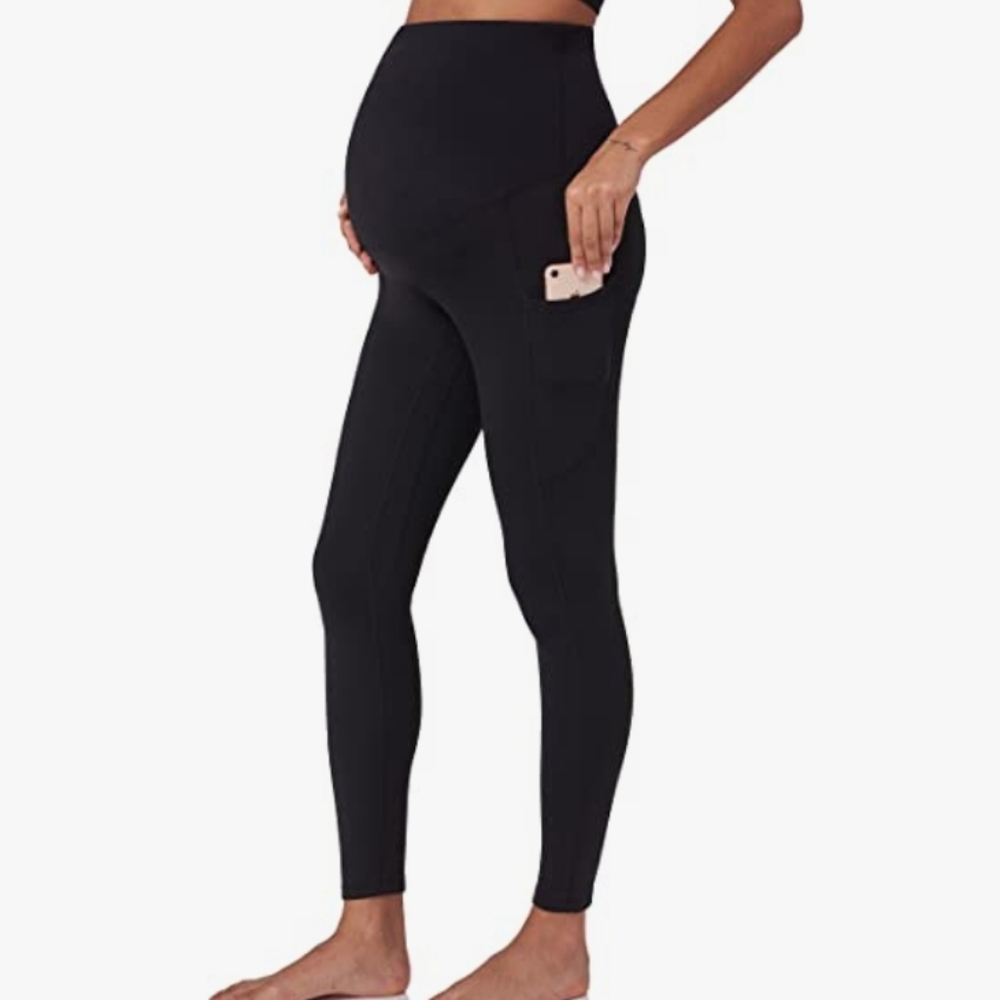 Maternity Over-Belly Fleece-Lined Leggings w/ Pockets